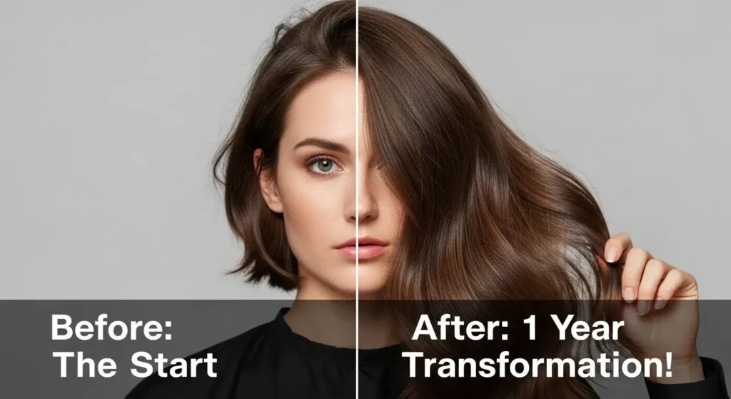 Before & After comparison for hair growth