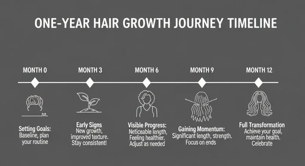 One-Year Hair Growth Journey Timeline