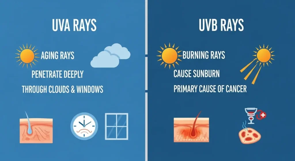difference between UVA and UVB rays